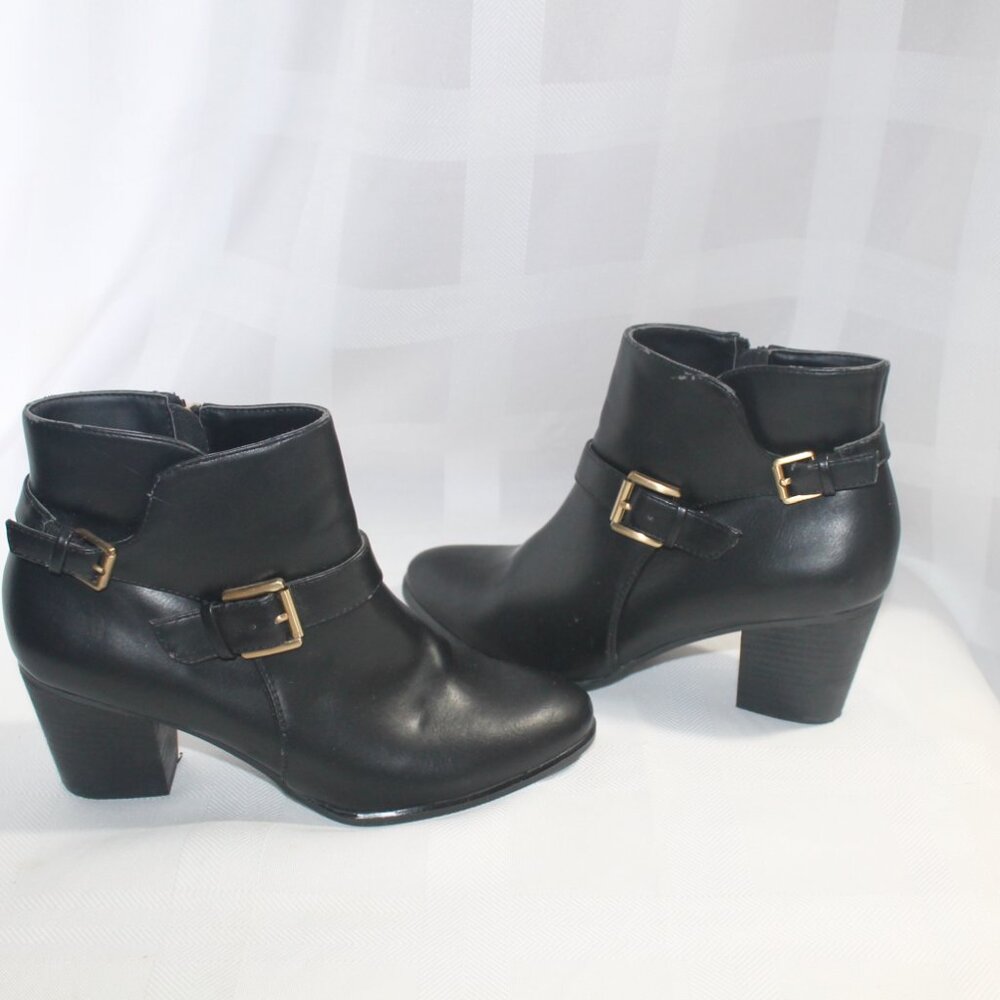 Bass Black Heeled Booties, 7M